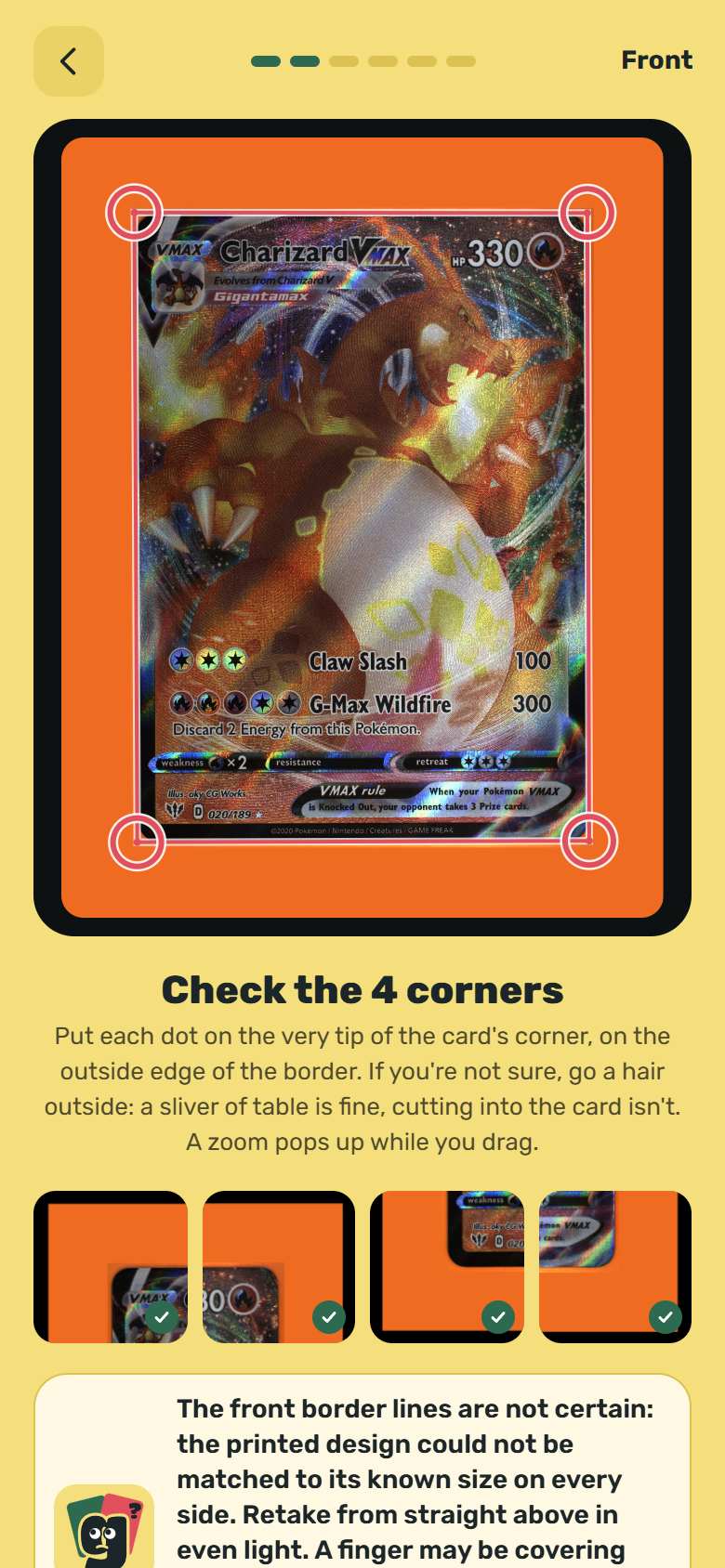 Check the corners screen