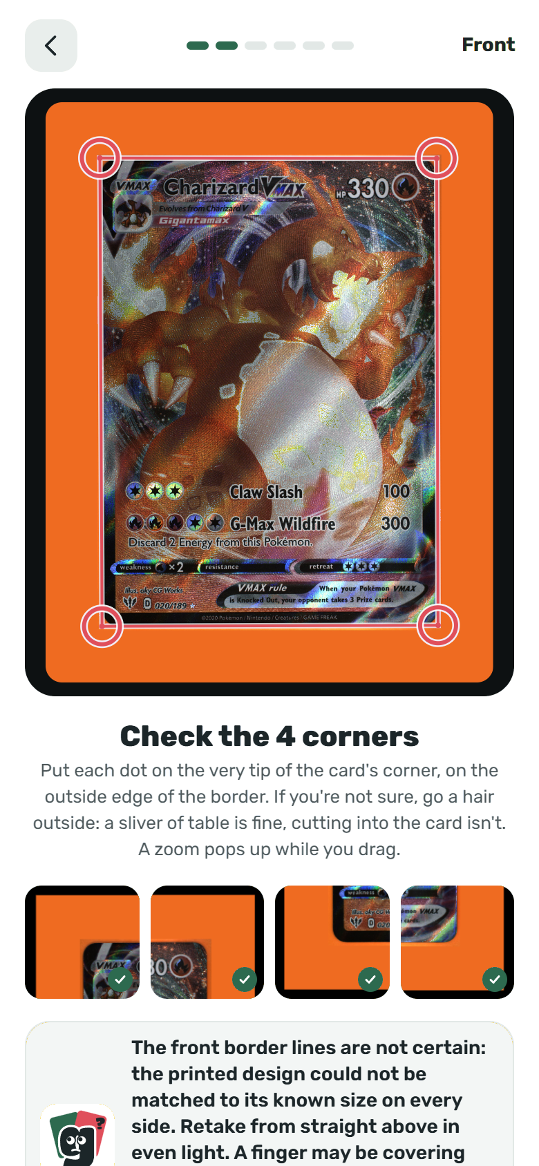 Check the 4 corners